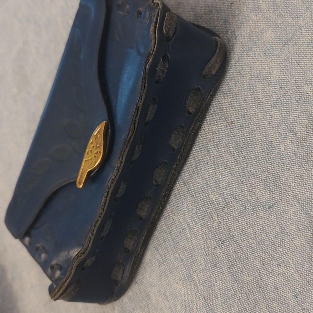 Sami-Amin Blue 🔵 Leather Bird Purse (Pouch)-Brass/Leather Used - Picture 3 of 6